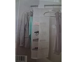 Ophang Organiser - Wit - 6 Ruime vakken - ca 14 x 28 x 82 cm