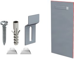 Ophangplaat voor foto op Aluminium / plexiglas wanddecoratie 10x20cm 8KG - Foto ophangsysteem zelfklevend - ophangsysteem schilderijen & foto's op plexiglas of dibond - plus muurbeugel en accessoires