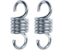 Ophangsysteem - 2 Stuks - Plafondhaak - Verende Ophanging - Hangstoel bevestigingsmaterialen - Voor Hangstoel, Schommelstoel, Bokszak - Staal - Zilver - 10.8*4 cm - Draagvermogen 450 kg