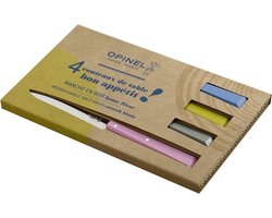 Opinel N°125 Bon Appétit Campagne Tafelmessenset - 4-delig - Multicolor - Beukenhout - RVS - Bestek - Steakmes