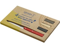 Opinel N°125 Bon Appétit Loft Tafelmessenset - 4-delig - Multicolor - Beukenhout - RVS - Bestek - Steakmes