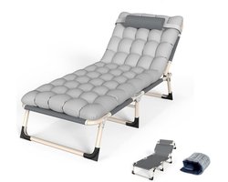 Opklapbaar bed voor kamperen en reizen, stevig, opvouwbaar, lichtgewicht, voor volwassenen, inclusief matras