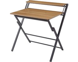 Opklapbaar Bureau - 2-Laags Computerbureau met Plank - Opklapbaar - Kantoor - Bureau voor Kleine Ruimten - Geen Montage Vereist