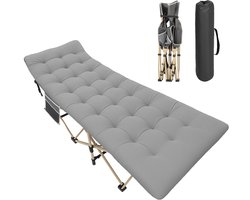Opklapbaar Veldbed voor Volwassenen - Campingbed & Logeerbed tot 200 kg - 190 x 71 x 35 cm - Oxford Stof en Stalen Frame - Voor Binnen en Buiten