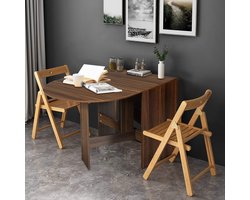 Opklapbare 163 x 80 cm Houten Eettafel voor 4-7 Personen | Ruime en Flexibele Keukentafel voor Kleine Ruimtes | Modern Design met Maximaal 60 kg Draagvermogen | Meda Home Store