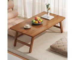 Opklapbare Bamboe Tafel – Lage Camping Bijzettafel 57 x 34,3 x 22,3 cm – Bodemtafel voor Binnen & Buiten – Lichtgewicht 2,8 kg – Multifunctionele Outdoor Tafel