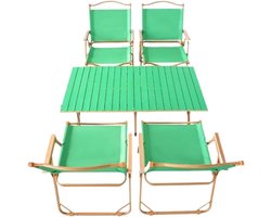 Opklapbare campingtafelset - Roltafel en stoelen - Buitenactiviteiten - Compact op te bergen - Diverse maten - Roze
