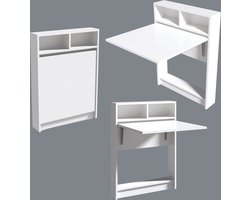 Opklapbare Eettafel - Stijlvol Wit - Ruimtebesparend 70x96x15cm - Duurzaam Melamine