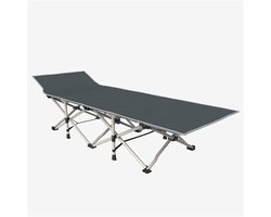 Opklapbare fauteuil - Lounge stoel - Buiten relaxen - Lichtgewicht en robuust - 178 cm lang - Zwart
