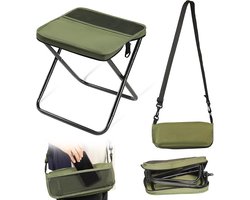 Opklapbare kruk - Visstoel - Campingstoel - Draagbaar en opvouwbaar - Rugzakstoel - Lichtgewicht mini-zakstoel - Opvouwbare en uitschuifbare stoel, geschikt voor kamperen, vissen en reizen, milieuvriendelijk.