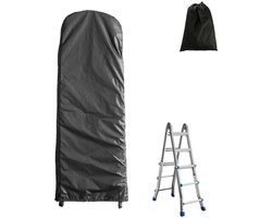 Opklapbare ladderhoes - Ladderhoes - 50 x 6,5 x 174cm - Tuinmeubelhoes - Waterdichte beschermhoes - winddicht - stofdicht - duurzaam - 210D Oxford-doek - Met opbergtas - Beschermhoes Tuinmeubelen - openlucht - Hoes voor Tuin - zwart