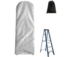 Opklapbare ladderhoes - Ladderhoes - 50 x 6,5 x 174cm - Tuinmeubelhoes - Waterdichte beschermhoes - winddicht - stofdicht - duurzaam - 210D Oxford-doek - Met opbergtas - Beschermhoes Tuinmeubelen - openlucht - Hoes voor Tuin - zilver