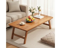 Opklapbare Lage Tafel van Bamboe, 57x34,3x22,3 cm, 2,8 kg, Kleine Bijzettafel voor Binnen en Buiten