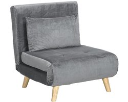 Opklapbare Slaapstoel met Slaapfunctie en Verstelbare Rugleuning - Comfortabel en Compact Meubel voor Woonkamer - Grijs