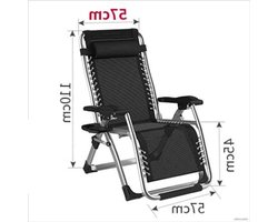 Opklapbare stoel - Tuinstoel fauteuil - Buiten ontspannen - Verstelbare rugleuning - 170 cm liggend - Zwart