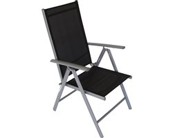 Opklapbare tuinstoelen - aluminium - 4 stuks- zwart