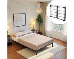 Opklapbed 140 x 200 cm met Wieltjes - Ruimtebesparend Tweepersoons Bed