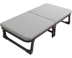 Opklapbed Volwassenen - Gastenbed Vouwbed - Ruimte Besparen - Geen Installatie Nodig - 185x60x38CM - Grijs