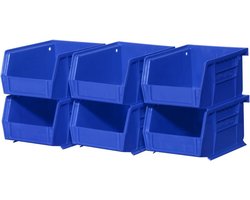 Opknoping AkroBins Plastic Stapelbare Opbergorganizer Bin - 125 cm x 1012 cm x 75 cm x 75 cm - Blauw