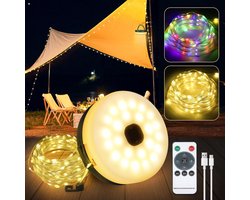 Oplaadbaar 10m LED Verlichtingssnoer voor Camping en Tuin met 9 Lichtmodi