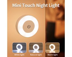 Oplaadbaar LED-nachtlampje – Bedlampje – Magnetisch minilampje – Draadloos dimbaar aanraaklampje – 3 kleurstanden voor slaapkamers, kinderkamers, gangen, kledingkasten en keukenkastjes – Set van 2