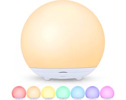 Oplaadbaar nachtlampje kinderen - 8+ kleuren - Tijdfunctie - Wake-up Light - Sfeerlamp - Leeslamp - Tafellamp slaapkamer - Nachtlampje volwassenen - Touch bediening - Dimbaar - Draadloos - Nachtlampje baby - Draadloos bedlampje