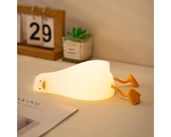 Oplaadbaar nachtlampje kinderen - Lazy Duck - Kinderkamer Nachtlampje - LED Voedernachtlampje - Touchbediening - Kinder nachtlampje - Nachtlampje kinderen - Draadloos - Nachtlampje baby – Bedlampje - voor thuis, reizen of stroomuitval