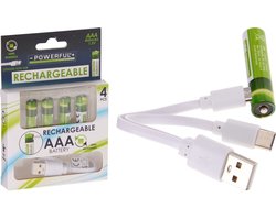 Oplaadbare AAA Batterijen - USB - 400mAh - 4 Stuks