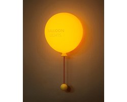 Oplaadbare Ballon Wandlamp - Silicone Zacht - 30 Min Timer - Warm Oranje/Geel Licht - voor Kinderkamer - 1 Stuk