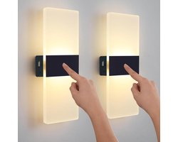 Oplaadbare Batterij Binnen LED Wandlamp - Touch Control Draadloze Bedlampjes - Warm Licht 3000K - Magnetische Bevestiging wandlamp oplaadbaar