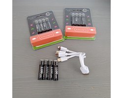 Oplaadbare batterijen AAA 1.5V 1100 mWh - USB C - Oplaadbare batterij - Recharging - Kuugro - 1.5V - 1100mWh