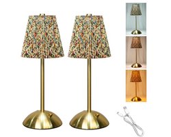 Oplaadbare Bedlampjes Set van 2 - Dimbaar met 3 Kleurmodi en Touch Control - Minimalistische Tafellampen voor Slaapkamer en Woonkamer