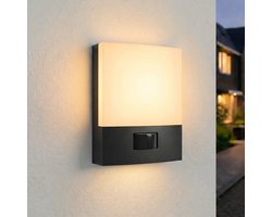 Oplaadbare buitenlamp met bewegingssensor - USB oplaadbaar - rechthoekig - LED - 2700K - zwart