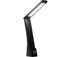Oplaadbare Bureau Lamp - LED Leeslamp met Oogbescherming - Aanraak Dimmen voor Studie en Slaapkamer - Opvouwbare Lezen en Schrijven Lamp - Opvouwbaar en Draagbaar - Zwart Kleur