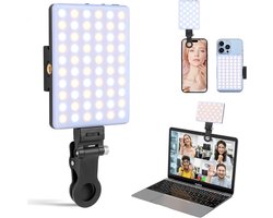 Oplaadbare Clip Verlichting voor Videoconferentie - Selfie Licht voor Telefoon, Android, Camera, iPad, Laptop - LED Verlichting voor Make-up, TikTok, Selfie en Vlog