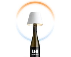 Oplaadbare Flessenlamp - Tafellamp - Dimbaar - Aluminium - Waterdicht - Wit