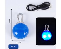 Oplaadbare hondenverlichting - Kleur Blauw - Hond - Hondenlamp - Oplaadbaar - USB oplaadbare hondenlamp – Hondenlicht - Hond uitlaten – Verlichting hond - Oplaadbare verlichting