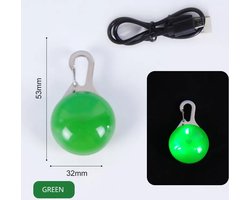 Oplaadbare hondenverlichting - Kleur Groen - Hond - Hondenlamp - Oplaadbaar - USB oplaadbare hondenlamp – Hondenlicht - Hond uitlaten – Verlichting hond - Oplaadbare verlichting