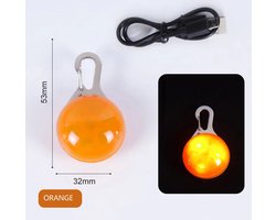 Oplaadbare hondenverlichting - Kleur Oranje - Hond - Hondenlamp - Oplaadbaar - USB oplaadbare hondenlamp – Hondenlicht - Hond uitlaten – Verlichting hond - Oplaadbare verlichting