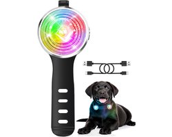 Oplaadbare Lampen Voor Honden - Oplaadbare LED Hondenhalsband - 8 Verlichtingsmodi & Tot 457M Zichtbaarheid - 1 Stuks - Avondwandelingen+Zwart