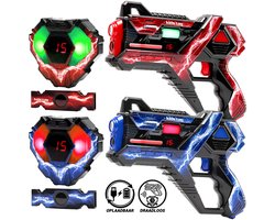 Oplaadbare lasergame set voor kinderen: 2 Laserguns + 2 vesten + 2 achtersensoren - Kidstag V2 Lasergame Pistolen voor 6+ - Oplaadbaar Laser Tag Speelgoed