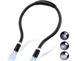 Oplaadbare LED Leeslamp – Handsfree Neklamp, 3 Helderheidsniveaus, Flexibel voor Lezen in Bed