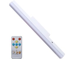 Oplaadbare LED-lichtstrip - tweekleurig - met afstandsbediening - 3 helderheidsniveaus - timerfunctie - 2400mAh-batterij - geschikt voor kasten, nachtkastjes en keukens - zilver