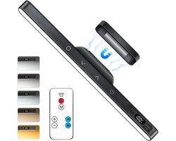 Oplaadbare Lichtbalk met Afstandsbediening - 5 Kleuren Instelbare Spiegellamp met 120 LED - 2000mAh Batterij Make-up Licht - Magnetische Touch Lamp voor Kast, Bed, Keuken - 5W - Zilver - 1 Stuk
