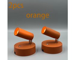 Oplaadbare magnetische wandlamp set van 2 - oranje - 350° draaibaar - Type-C opladen