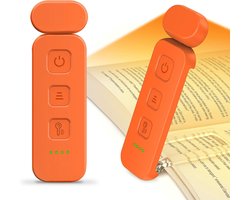 Oplaadbare Mini Leeslamp met Klem – 3 Lichtkleuren & 5 Helderheidsniveaus – Traploos Dimbaar – 80 Uur Gebruik – Flexibel & Draagbaar – Compacte Boeklamp voor Lezen in Bed en Onderweg – USB-C Oplaadbaar – Oogvriendelijk Nachtlampje