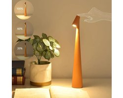 Oplaadbare Tafellamp - Draadloos & Dimbaar - Touch Bediening - voor Binnen & Buiten - Oplaadbaar - Tafellamp op Batterijen - Accu - Tafellampen zonder Snoer - Decoratie Woonkamer, Slaapkamer & Tuin - Tafel lamp - Orange