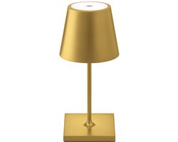 Oplaadbare Tafellamp - Draadloos & Oplaadbaar - Waterdicht - Dimbaar - Industrieel - Goud