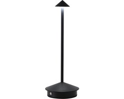 Oplaadbare Tafellamp – Zwart – Dimbaar – 29CM – Aluminium – Bureaulamp – Tafellamp Slaapkamer