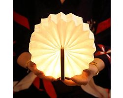 Oplaadbare Vouwbare Papier-Hout Verticale Accordeon Lamp voor Binnenverlichting en Decoratie, LED Tafellamp